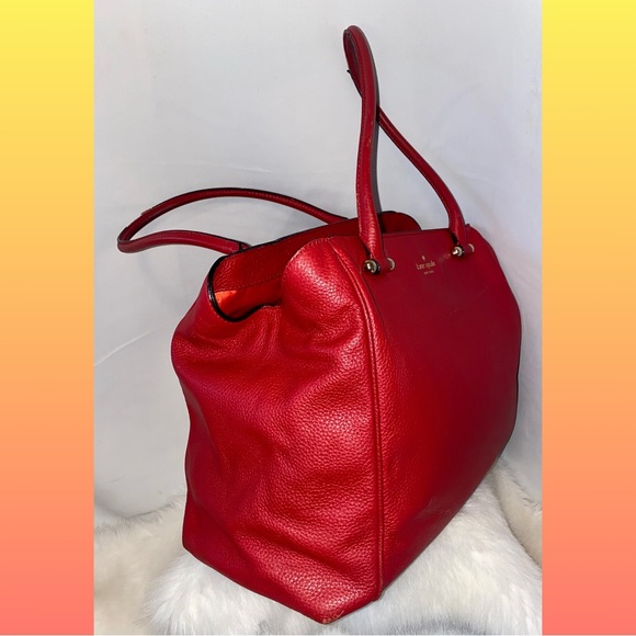 Kate Spade large red leather shoulder bag tote - Picture 4 of 7